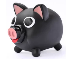 Teka Kiaulė taupyklė "Jiggy Bank" juoda juoda, PB-21073