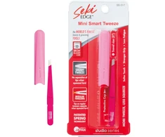 Kompaktiškas precizinis mini pincetas su dangteliu, patogus kelionėms "Seki EDGE", rožinis SS-517