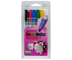 Markeriai įvairių paviršių dekoravimui Marvy Decocolor Fine #200-6 A Primary, 6 vnt.