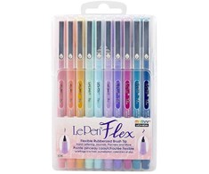 ‎UCHIDA OF AMERICA, CORP. MARVY rašikliai teptukiniu galiuku #4800-10P „Le Pen Flex” Pastel, 10 vnt.