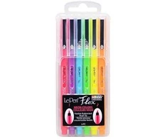 MARVY rašikliai teptukiniu galiuku #4800-6F „Le Pen Flex” Neon, 6 vnt.
