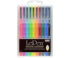 Marvy Uchida Stilingi rašikliai plonu antgaliu Le Pen 4300-10FX Neon Mix, 10vnt.