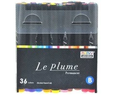 Marvy Uchida Permanentiniai markeriai teptukiniu antgaliu "Le Plume Permanent" #3000-36B 36 vnt.