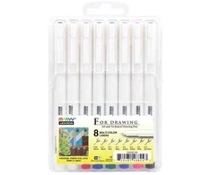 Spalvoti grafiniai rašikliai Marvy For Drawing Multicolor” #4600C-8AX, itin ploni, 8vnt.