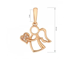 Auksinis pakabukas su cirkoniais "Angelas" Brasco 65078