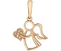 Auksinis pakabukas su cirkoniais "Angelas" Brasco 65078