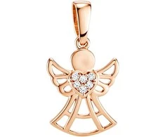 Auksinis pakabukas su cirkoniais "Angelas" Brasco 45883