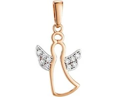 Auksinis pakabukas su cirkoniais "Angelas" Brasco 62412