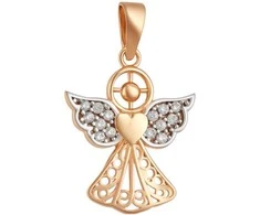 Auksinis pakabukas su cirkoniais "Angelas" Brasco 58269