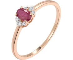 Auksinis žiedas su briliantais ir rubinu Brasco 61774