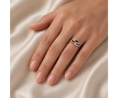 Auksinis žiedas su safyrais ir briliantais Brasco 62141