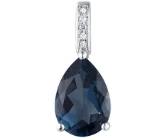 Balto aukso pakabukas su briliantais ir London topazu Brasco 65211