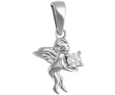 Balto aukso pakabukas su cirkoniu "Angelas" Brasco 58188
