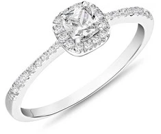 Balto aukso žiedas su cirkoniais Brasco 60647