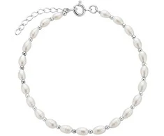 Sidabrinė apyrankė su perlais Brasco 62938