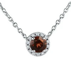 Sidabrinė grandinėlė su granatu ir cirkoniais Brasco 60797