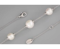 Sidabrinė grandinėlė su perlais Brasco 44056
