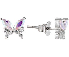 Sidabriniai auskarai su cirkoniais ir Swarovski kristalais Brasco 60226