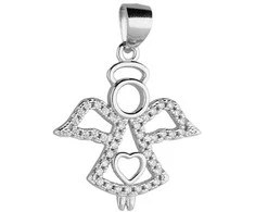 Sidabrinis pakabukas su cirkoniais "Angelas" Brasco 53001