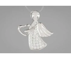 Sidabrinis pakabukas su cirkoniais "Angelas" Brasco 55959