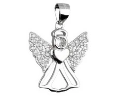 Sidabrinis pakabukas su cirkoniais "Angelas" Brasco 62695