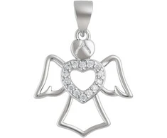 Sidabrinis pakabukas su cirkoniais "Angelas" Brasco 57858