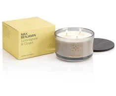 Max Benjamin Aromatinė trijų dagčių žvakė LEMONGRASS &amp; GINGER 560 g