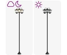 Pakabinamas šviestuvas 3-Head Lamp Post Juoda 16 x 16 x 187 cm Aliuminis ir ABS