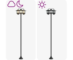Pakabinamas šviestuvas 3-Head Lamp Post Juoda 16 x 16 x 187 cm Aliuminis ir ABS