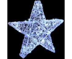 3D žvaigždė 50 LED Šalta balta 55 x 53.5 x 10 cm Akrilas