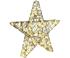 3D žvaigždė 50 LED Šilta balta 55 x 52.5 x 9 cm Ratanas
