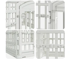 4 panelių šunų žaidimų buferis 60 x 60 x 38 cm Plastmasė Balta