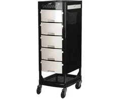 Activeshop Kirpėjo vežimėlis GABBIANO HAIRDRESSER HELPER FT65 Juodas/Baltas