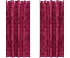 Aksominio tipo užuolaidos 2 pcs Vyno raudonumo 225 x 140 cm