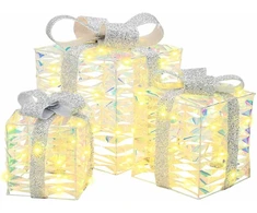 Apšviesta Kalėdinė Dovana 3 vnt. 150 LED Šilta balta