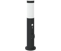 Pakabinamas šviestuvas Apšvietimo stulpeliai su jutikliu ir lizdu, 3 vnt., 50 cm, nerūdijantis plienas, IP44