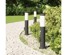 Pakabinamas šviestuvas Apšvietimo stulpeliai su jutikliu ir lizdu 3 vnt 50 cm nerūdijantis plienas IP44