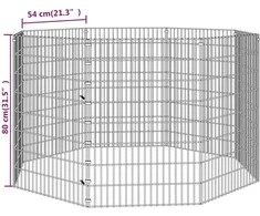 Aptvaras gyvūnams, 8 segmentai, 54x80cm, galvanizuota geležis