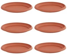 Apvalus gėlių padėklas 6 pcs Raudona plyta Ø 23,5 x 2,5 cm