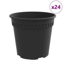 Apvalus gėlių vazonas 24 vnt. Juoda Ø 19 x 16 cm Plastmasė