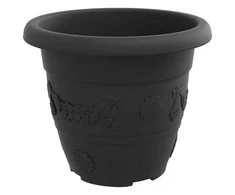 Apvalus gėlių vazonas 24 pcs Juoda Ø 22 x 18 cm Plastmasė