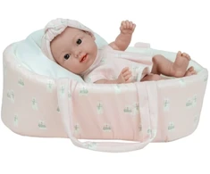 Arias lėlė kūdikėlis su rožine nešykle 26 cm