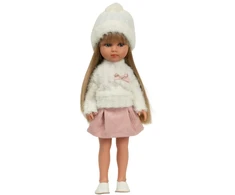 Arias lėlė mergaitė Carlota pūkuotu megztiniu 36 cm