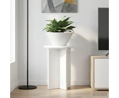 Augalų stovas 2 pcs Balta Ø295 x 40 cm Apdirbta mediena