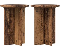 Augalų stovas 2 pcs Sendintos medienos Ø295 x 40 cm