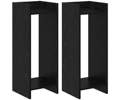 Augalų stovas su lentyna 2 pcs Juodas Ąžuolas 30 x 30 x 80 cm