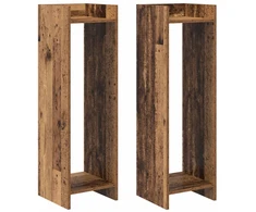 Augalų stovas su lentyna 2 pcs Senas medis 30 x 30 x 100 cm