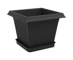 Augalų vazonai 24 vnt. Juoda Plastmasė