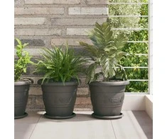 Augalų vazonai 24 pcs Juoda Ø 26 x 21.5 cm Plastmasė