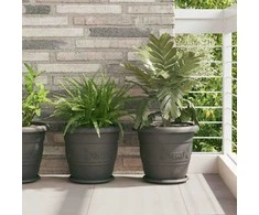 Augalų vazonai 24 pcs Juoda Ø 34 x 28 cm Plastmasė